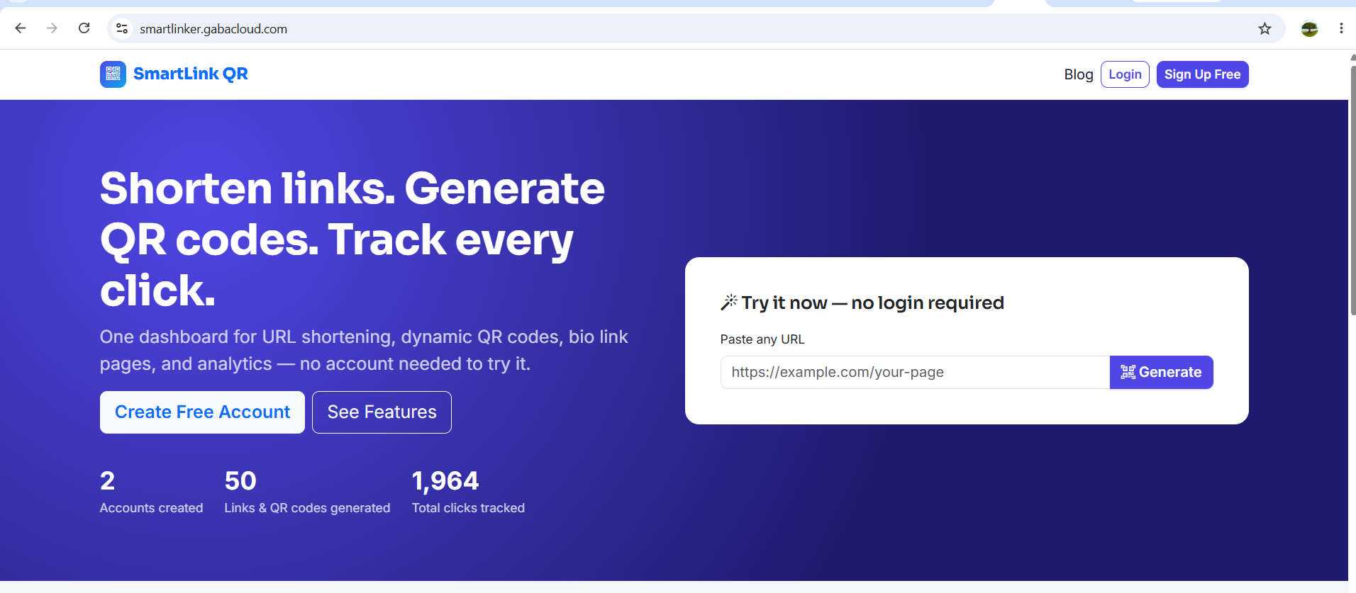 SmartLinker – URL Shortener, Branded Links & QR Code Generator